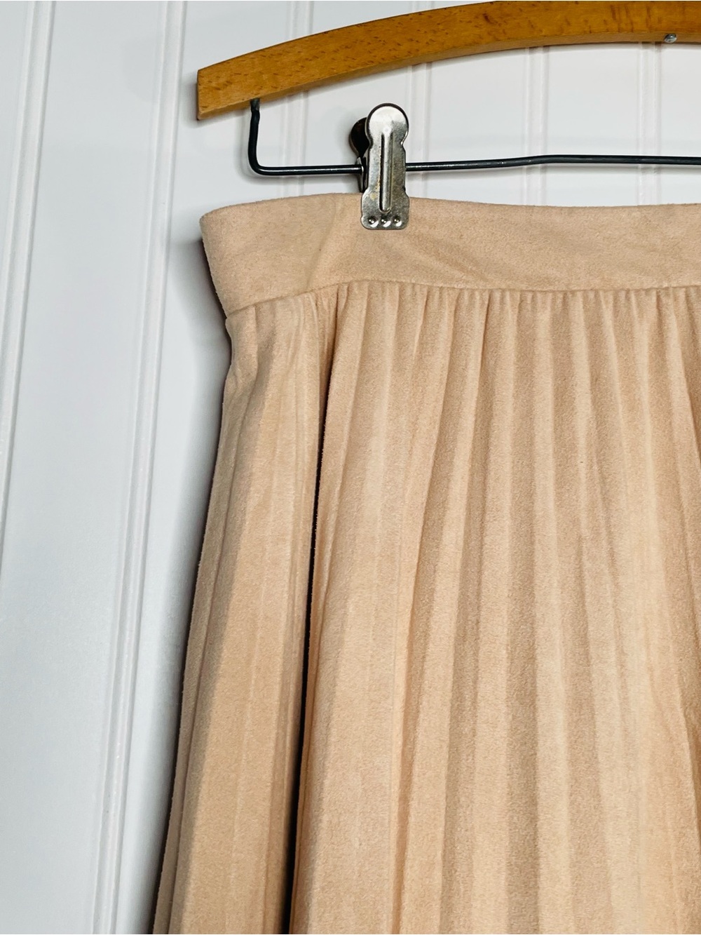 Zara Basic Faux Suede Chiffon Pleated Skirt - Picture 5 of 8
